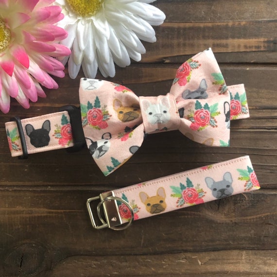 Dog Collar French Bulldog Dog Collar I Love Frenchies I Etsy