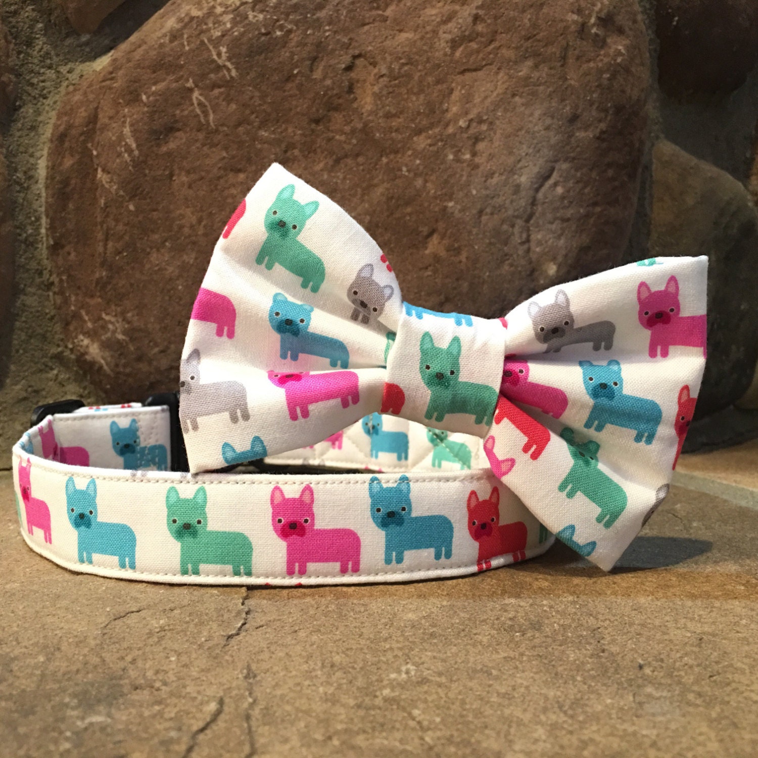 Dog collar frenchie collar frenchie bow tie dog bow tie Etsy