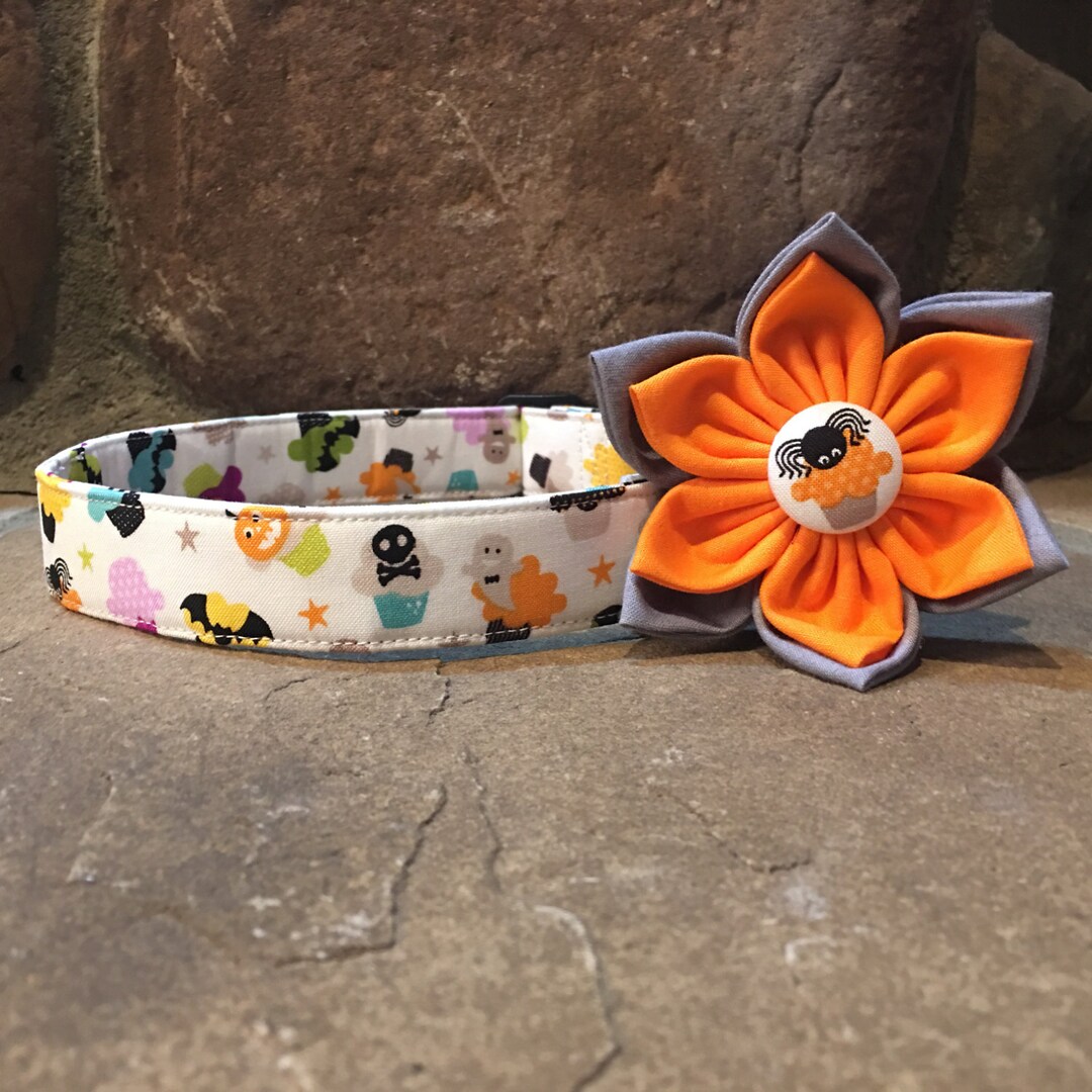 Dog Collar Halloween Dog Collar Orange Halloween Dog Collar Etsy