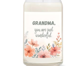 Vela para la abuela – Eres maravillosa – Vela floral perfumada – Regalo para la abuela – Regalo sentimental – La magia de las velas