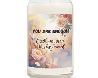 Vela "Eres suficiente": Vela de afirmación inspiradora, regalo de amor propio, vela de ánimo, vela de atención plena y autocuidado.
