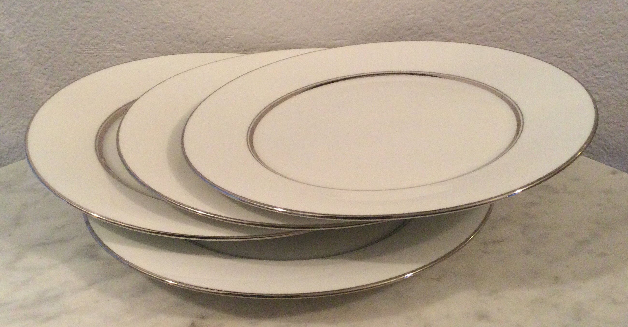 Vintage OXFORD BONE China by Lenox LEXINGTON Set of 4 Dinner Plates