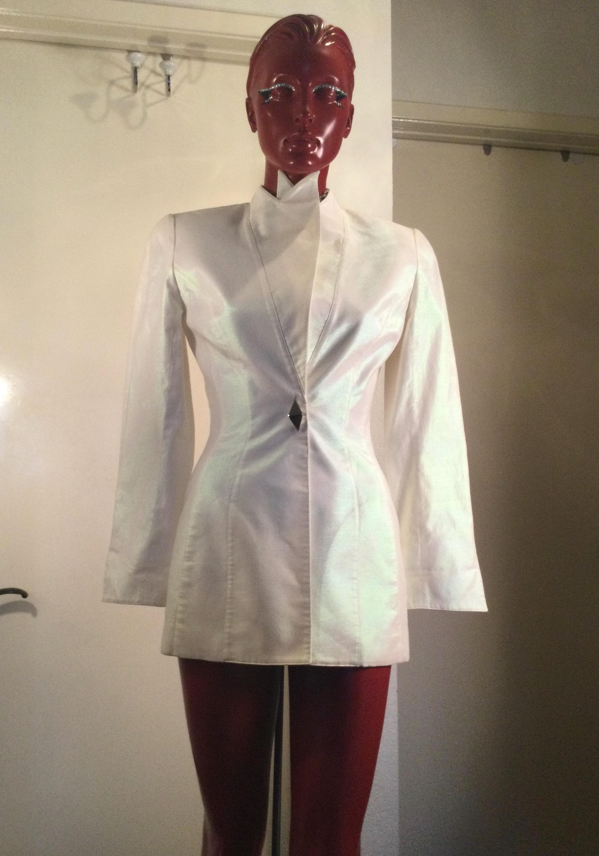 THIERRY MUGLER COUTURE White Shimmer Gold Blazer