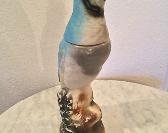 Vintage James Beam Creation Genuine Regal China Beams Thropy "Bluejay Bird" Collectible Liquor Bottle. From 1969.
