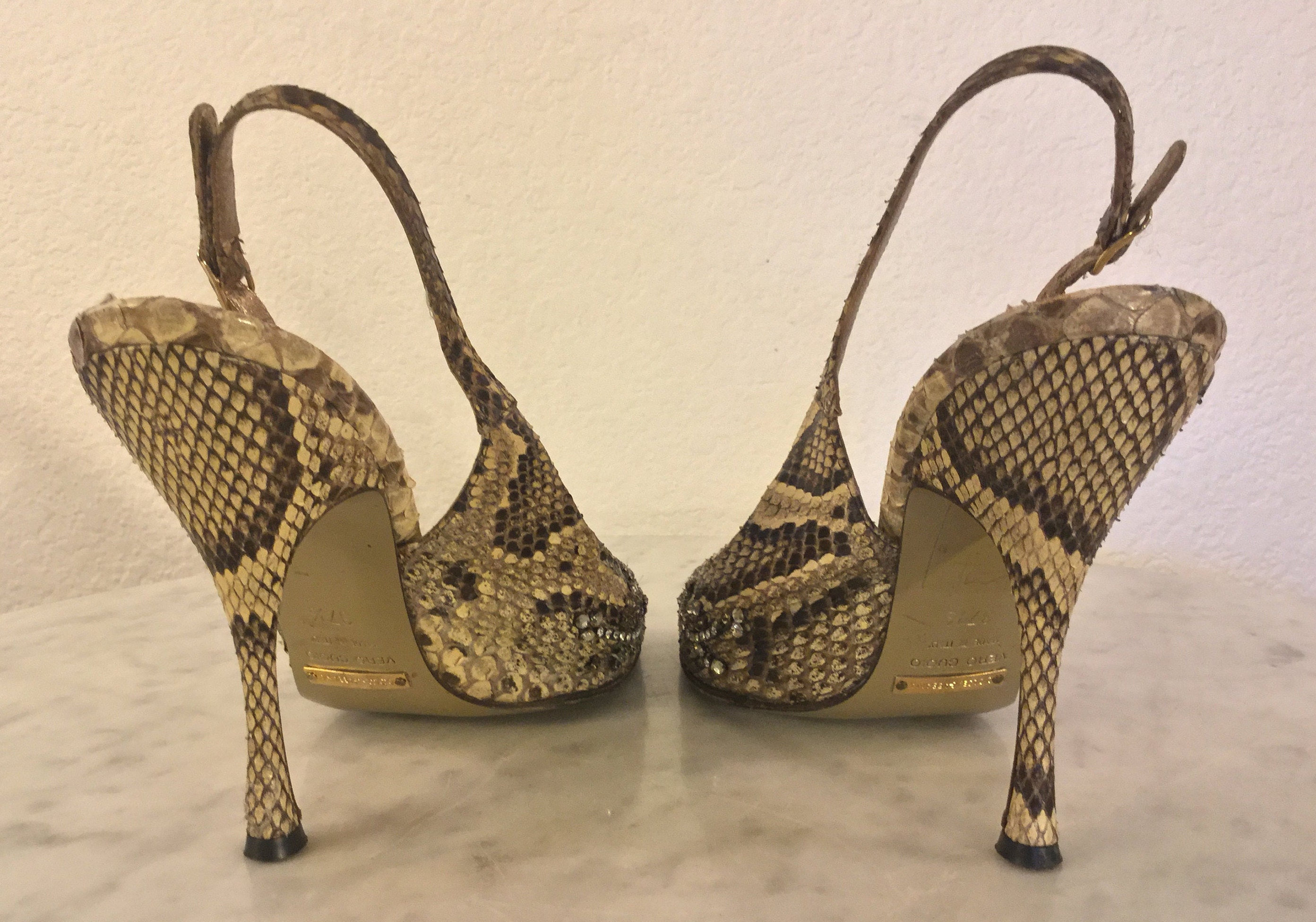 Dolce & Gabbana Brown Snakeskin Oxfords Size 9 Vintage Stunning DOLCE & GABBANA Genuine Snakeskin Shoes  main image 2