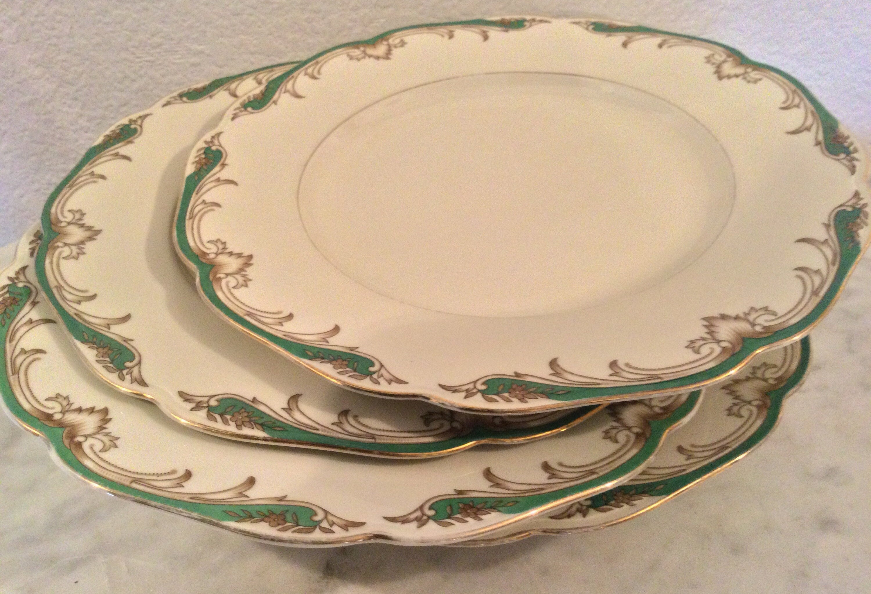 * vintage plate ୨୧ * ギンガムチェックの ケーキプレート c Gingham check” Cake plate ｜ 京都 ビンテージ アンティーク Soil
