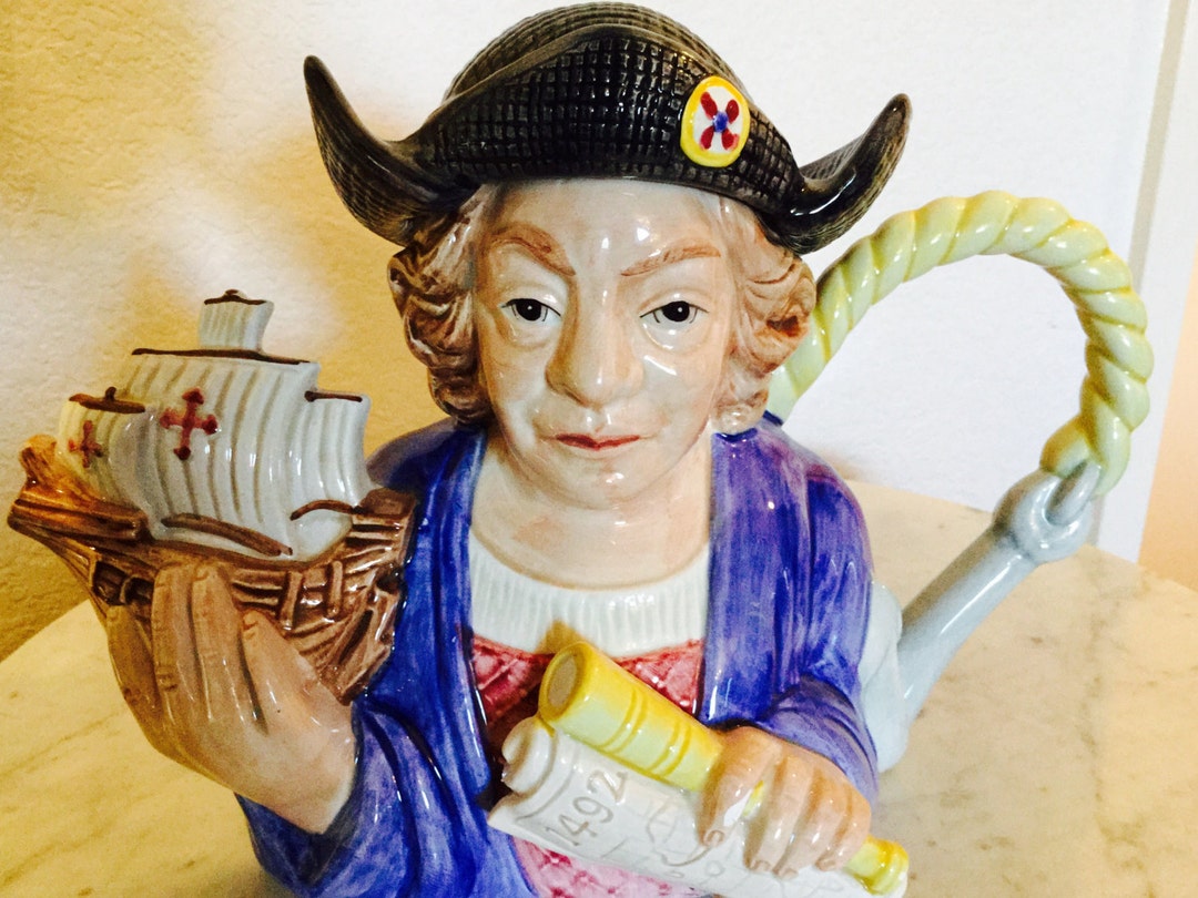 Fitz & Floyd Figures From History "christopher Columbus" Tea Pot