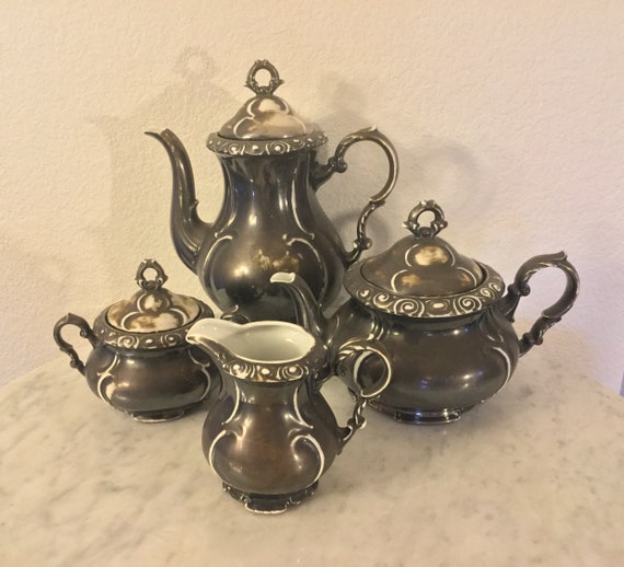 Vintage Stunning Rw Bavaria Dekor Feinsilber Lusterware Coffee Etsy