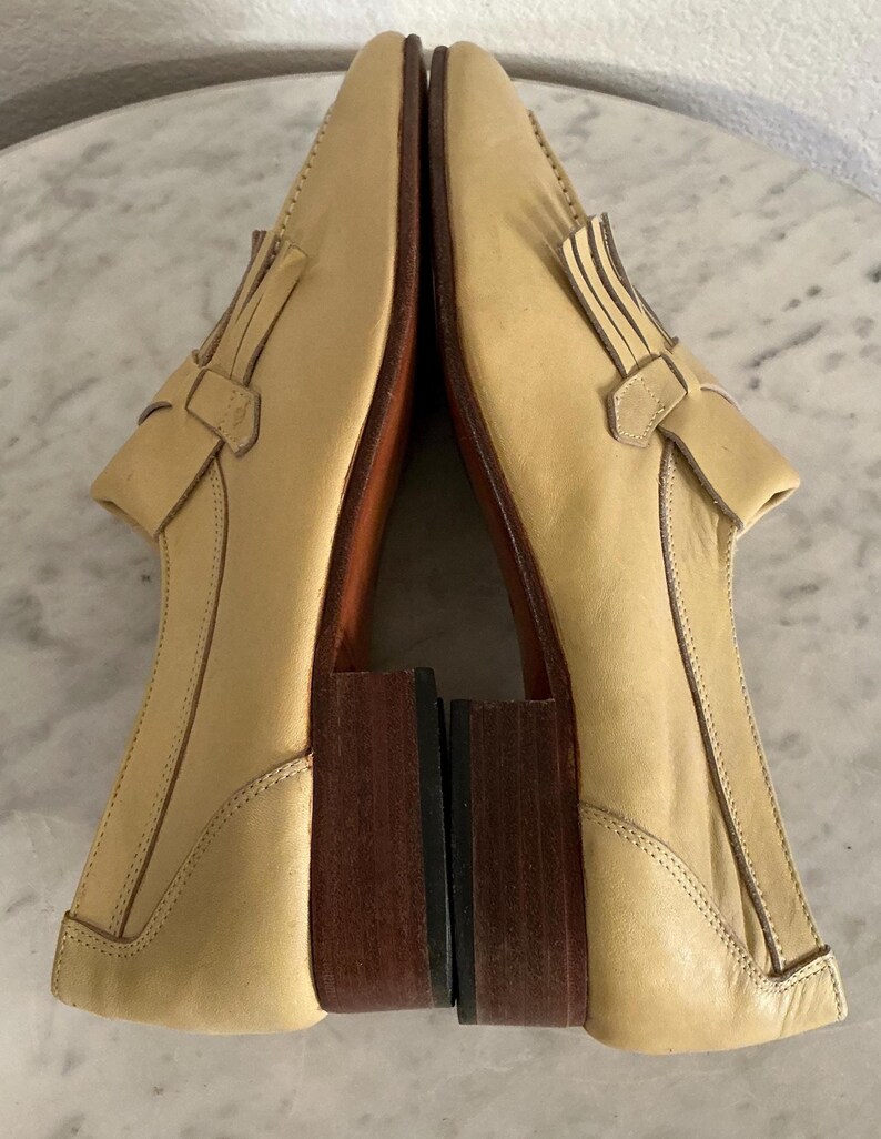 Mocasines de piel beige Pierre Cardin Paris para hombre, talla 10 1/2 M. Italia imagen 12