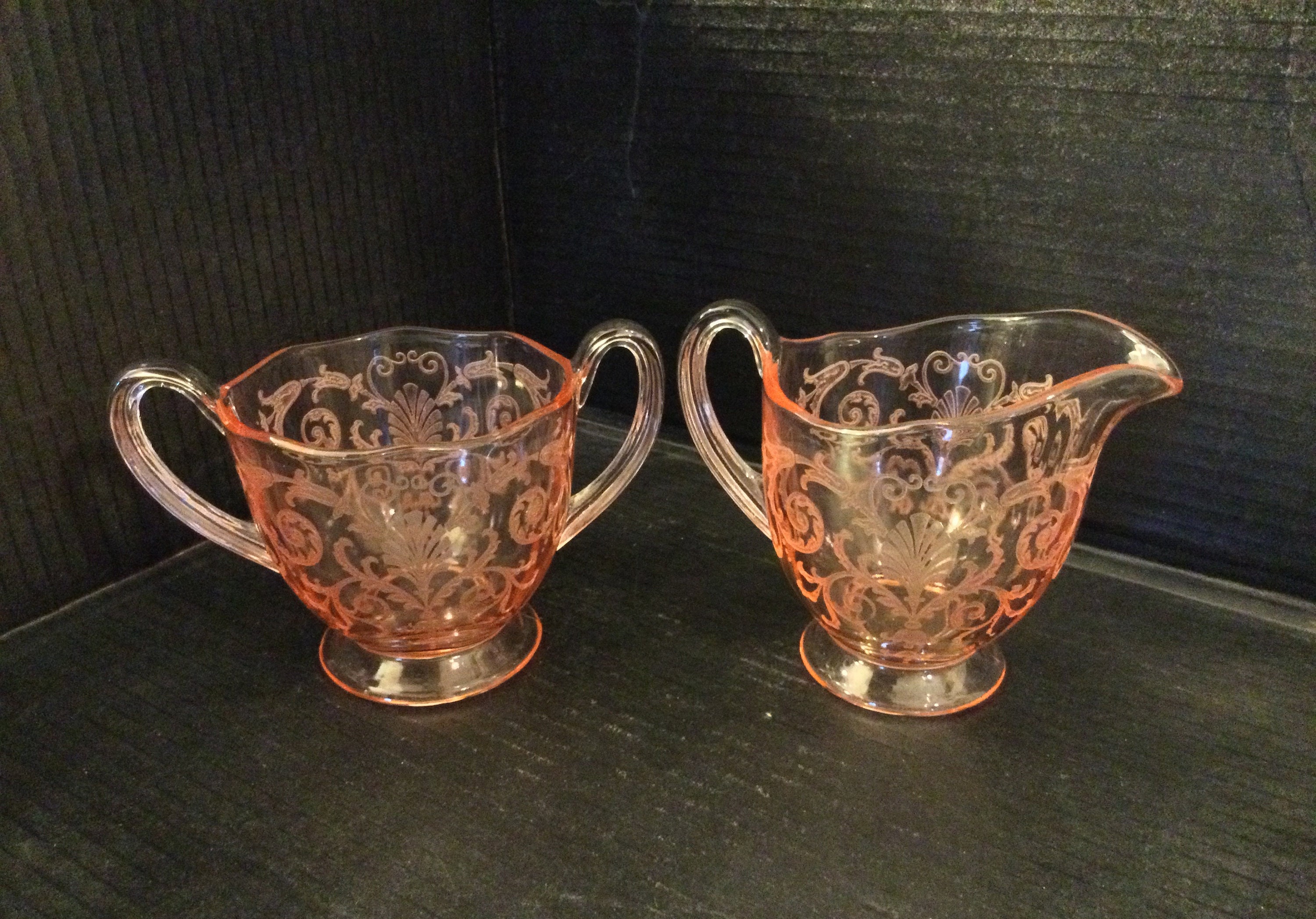 Vintage Stunning FOSTORIA Crystal “VERSAILLES PINK” Sugar Bowl