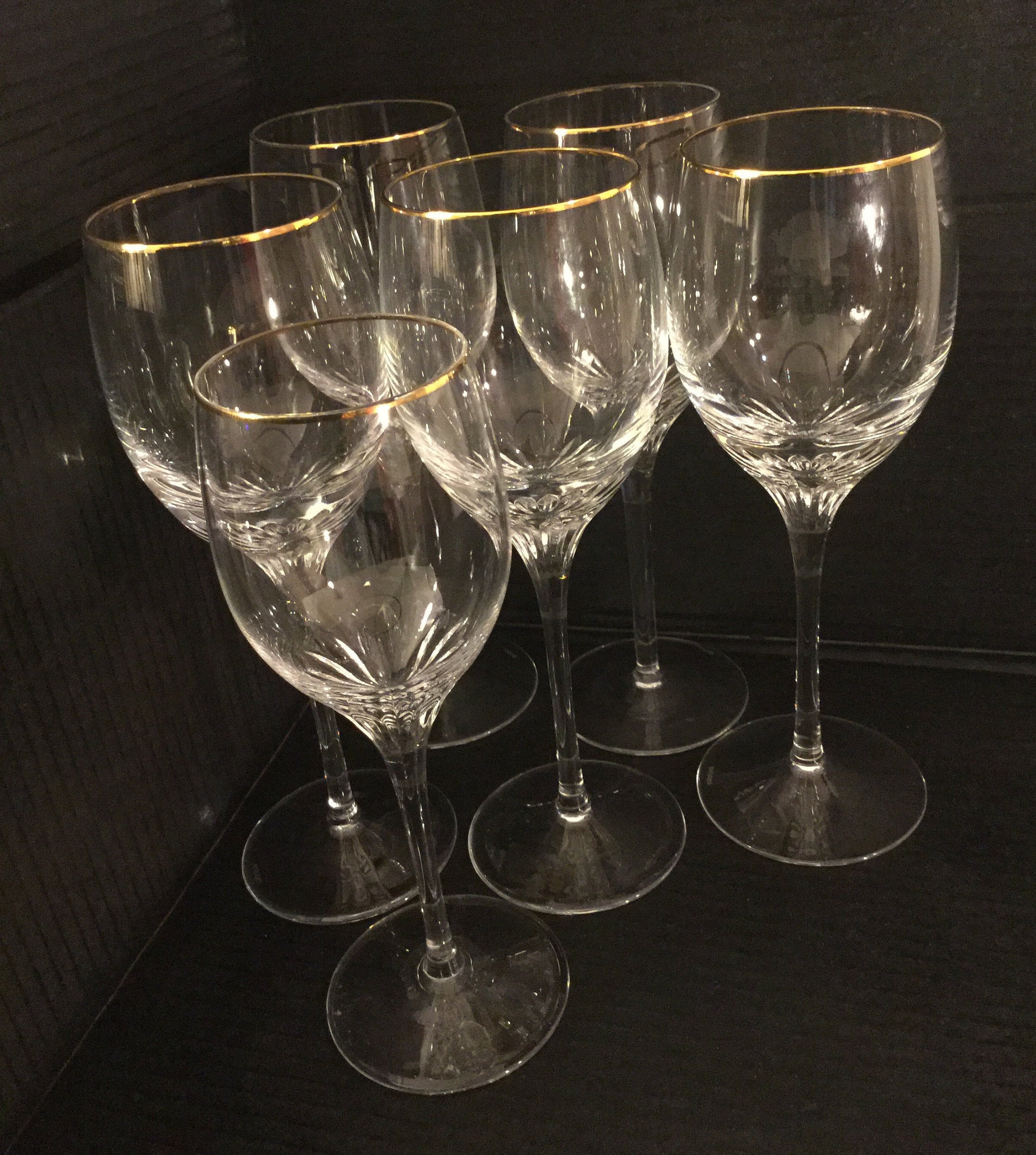 Rogaska Patterns Vintage Exquisite Rogaska Crystal Pattern RGS17. Set of 5 Water Goblets ...