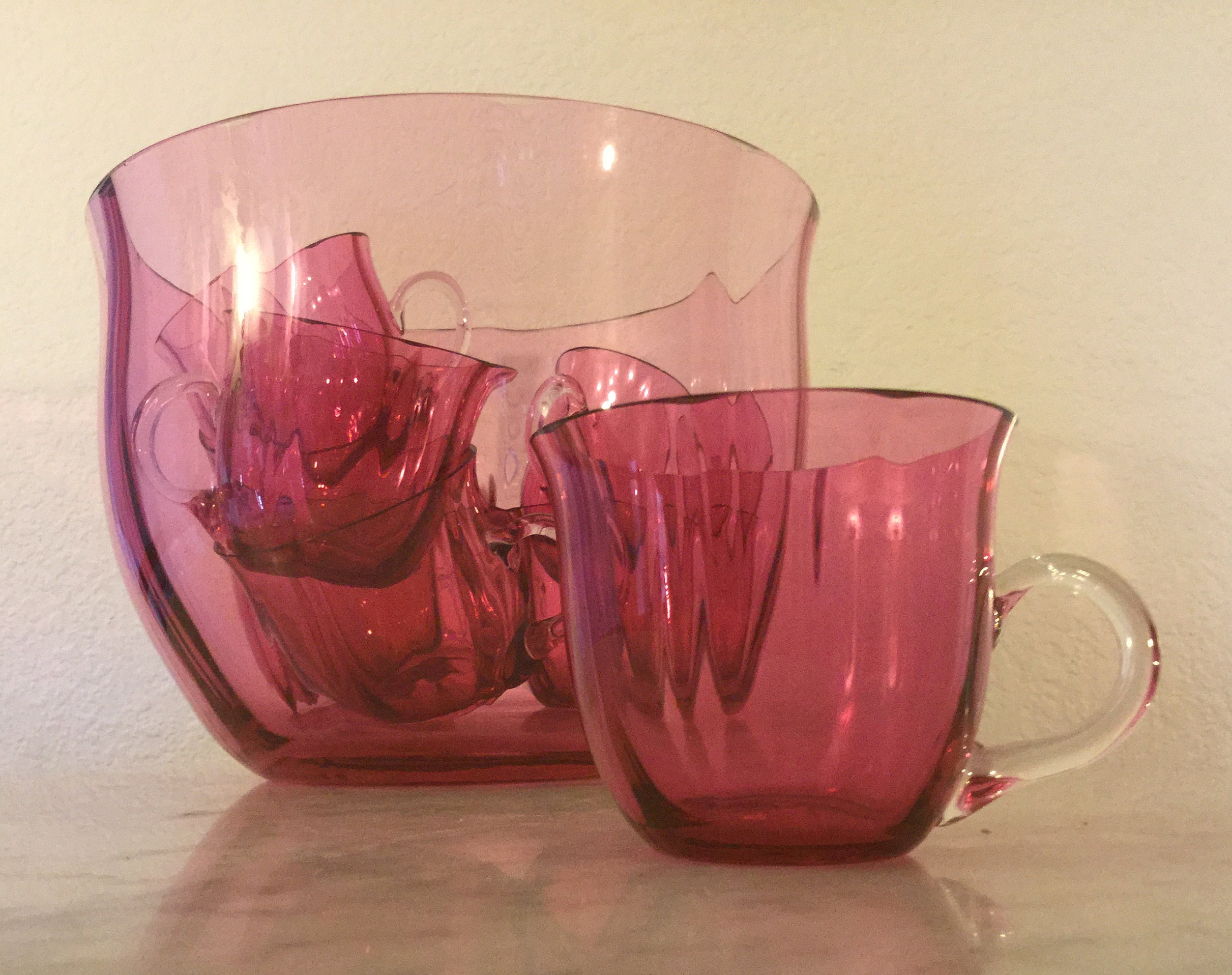 084C 大正 昭和 花瓶 吹きガラス フラワーベース アンティーク 高さ24