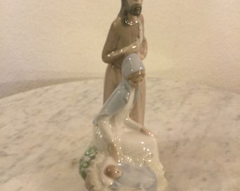LLADRO Fine Porcelain Holy Family "Joseph, Mary & Baby Jesus" Figura. Hecho a mano en España. Retirado.