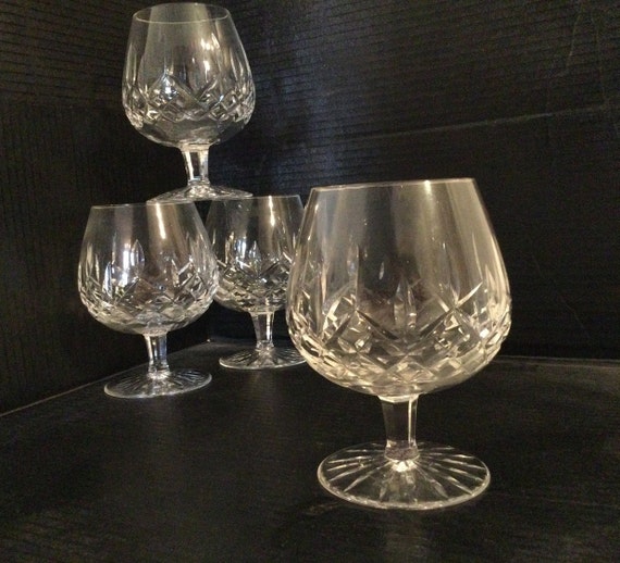 Vintage Stunning WATERFORD CRYSTAL LISMORE Set of 4 Brandy Glasses