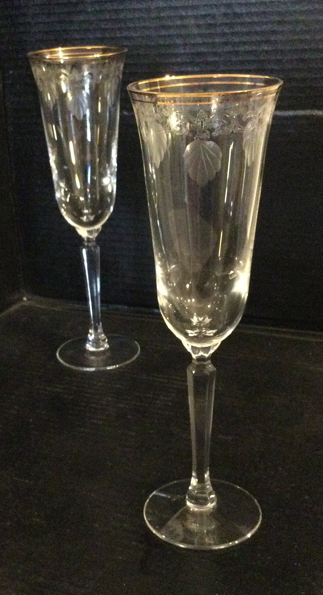 Vintage Cut Crystal Glass Champagne Flutes – Linnhes