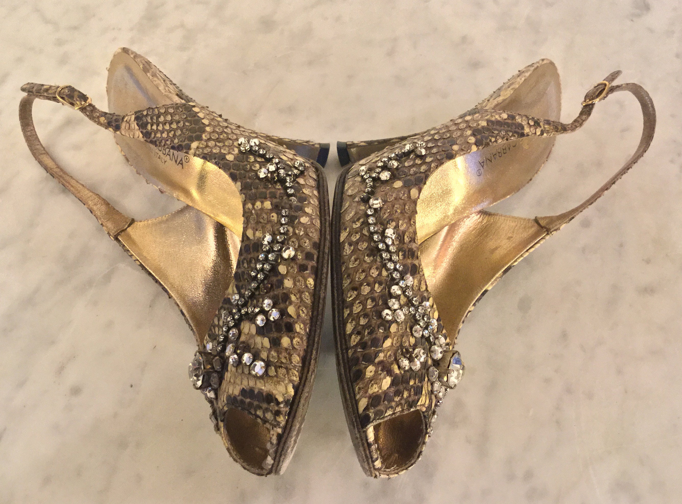 Vintage Stunning DOLCE & GABBANA Genuine Snakeskin Shoes 