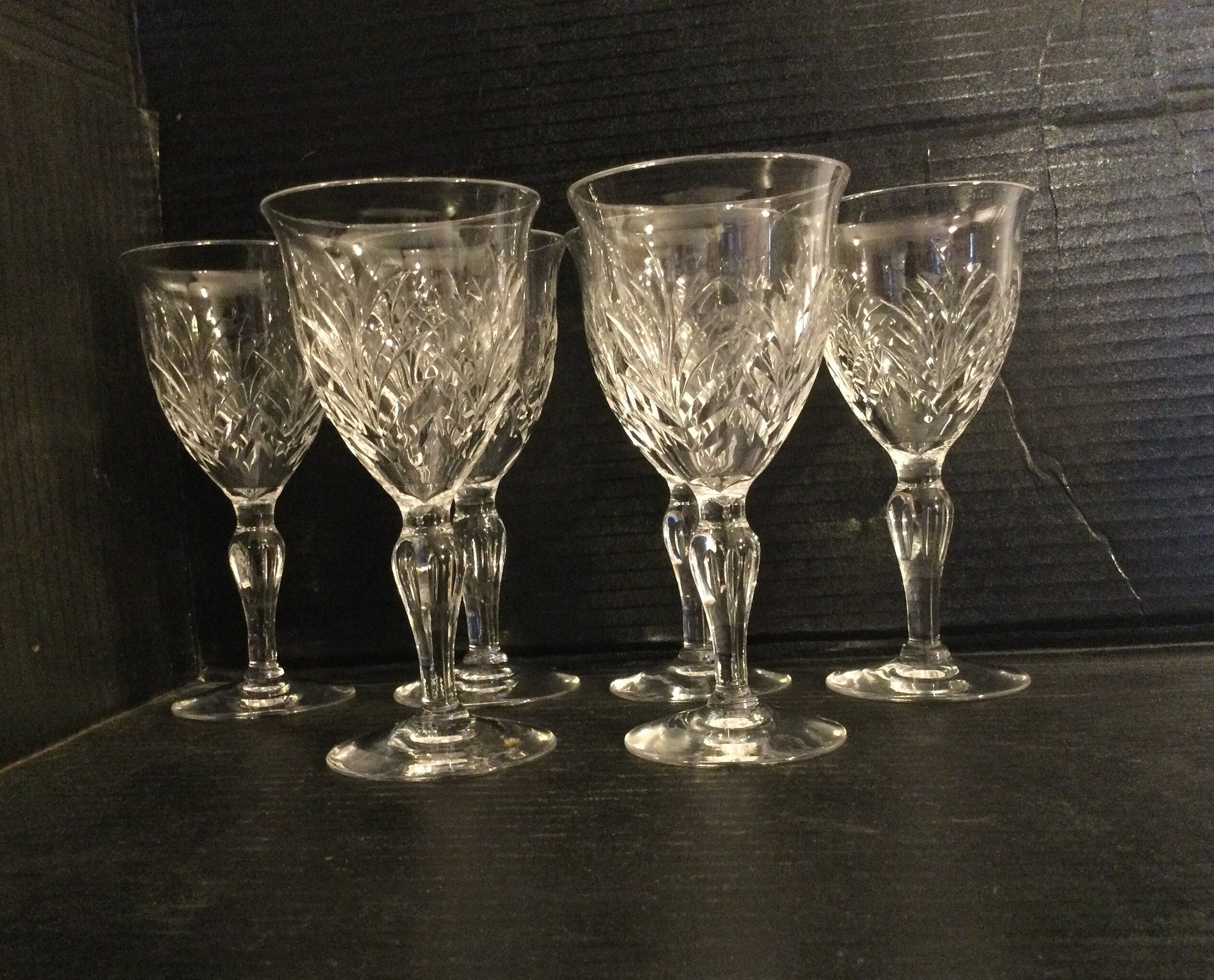 STUART CRYSTAL ARAGON Six 6 Wine Glasses. Clear Cut Crystal, Cut Stem. 4 Oz  Capacity. Made in England. Discontinued 1954-1986. Signed. - Etsy