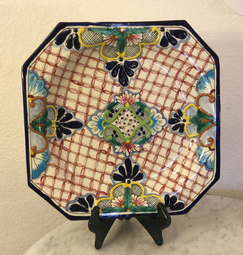 Vintage TALAVERA Pottery Large Square Serving Bowl. Etsy