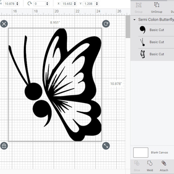 Semi Colon Butterfly Suicide Awareness SVG cut file SemiColon SVG  Cricut Cut File SVG