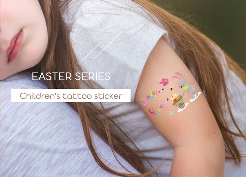 Children/'s tattoo stickers\uff0cEaster Egg /&Rabbit Temporary Fake Tattoo Sticker Set of 12
