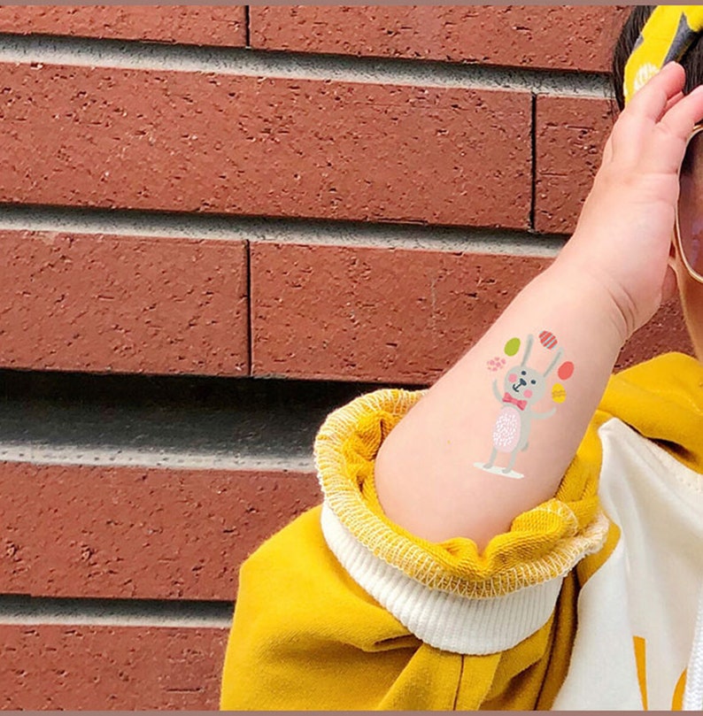 Children/'s tattoo stickers\uff0cEaster Egg /&Rabbit Temporary Fake Tattoo Sticker Set of 12