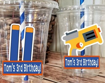 Personalized Dart Gun Party Cups