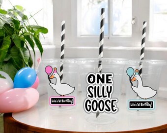 Silly Goose Party Cups, One Silly Goose Snack Cups, Silly Goose Birthday Party