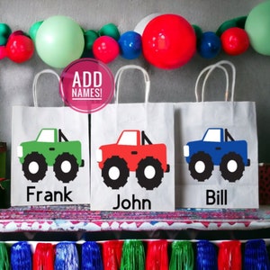 Monster Truck Party Bags, Monster Truck Party Favors