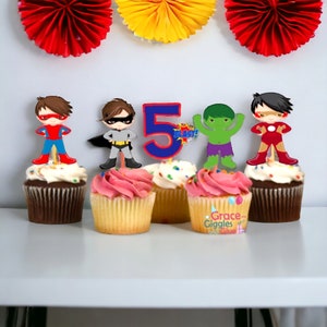 Superhero Themed Cupcake Toppers
