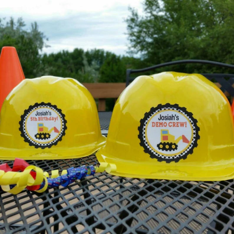 2pc Personalizd Construction Party Themed Centerpiece Cones Etsy