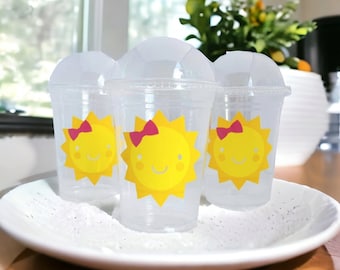 Sunshine Themed Dome Lid Party Favor Cups!