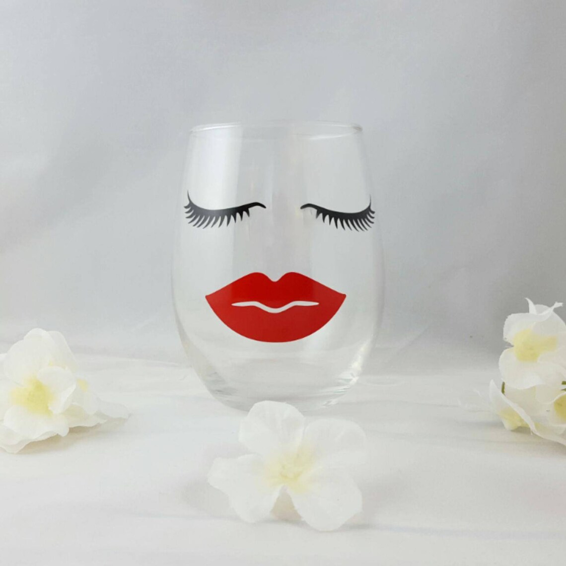 Eyelash and Lips Wine Glass Bachlorette Wine Glasses Etsy