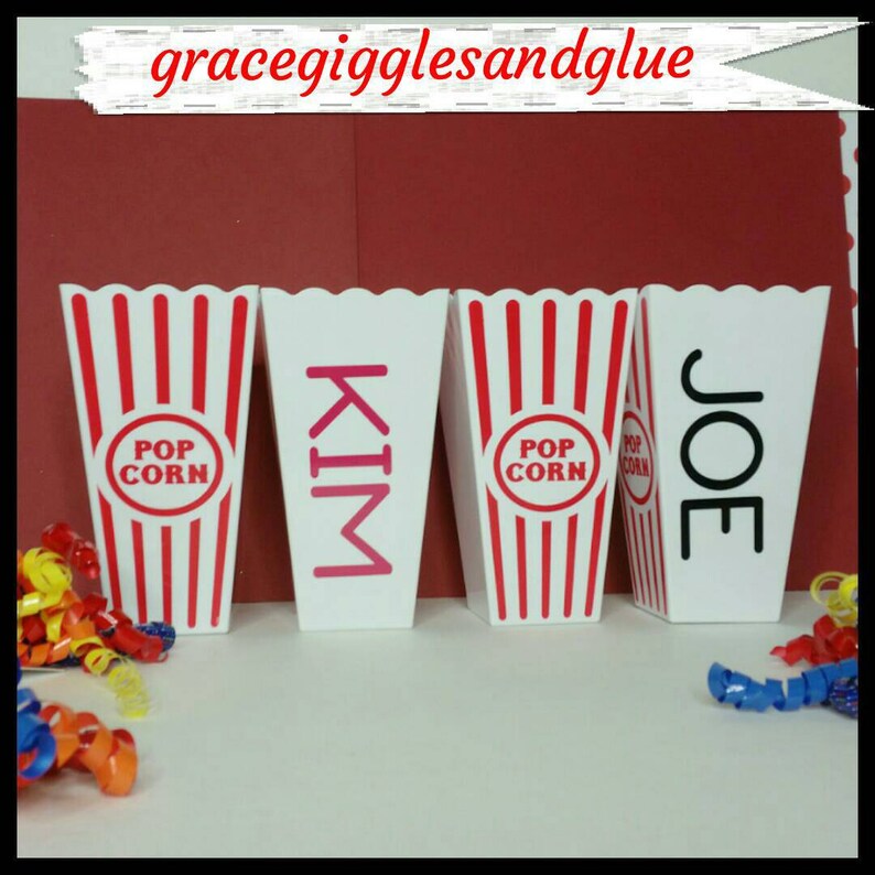 5 Personalized Reusable Popcorn/ Favor Tubs Family Movie Etsy