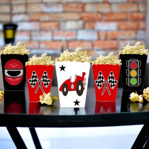 Race Car Themed Snack/Favor Boxes, Two FastRacer Favor Boxes