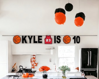 Personalized Basketball Birthday Banner, Basketball Party Banner