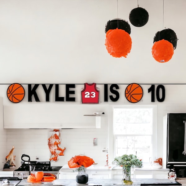 Personalized Basketball Birthday Banner, Basketball Party Banner