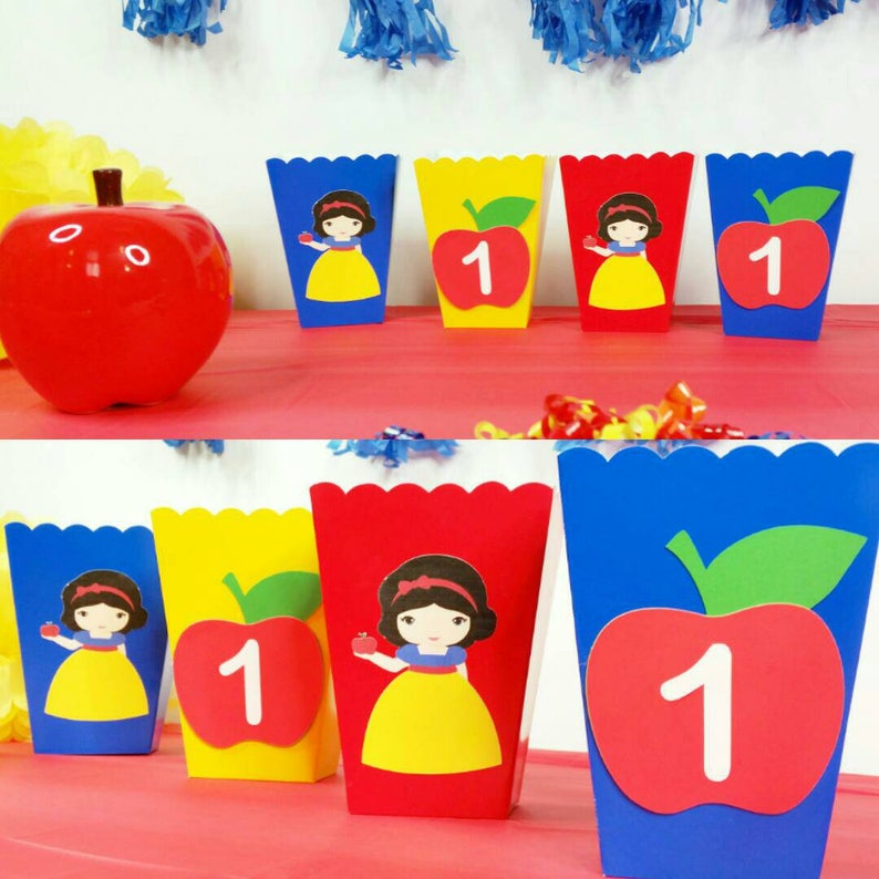 10 Personalized Snow White Inspired Favor Snack Boxes