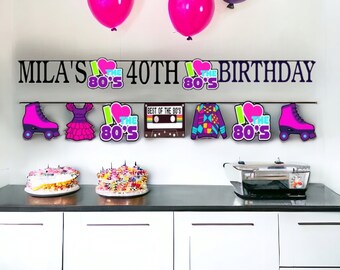 80s party Banner, I Love the 80s Party Decorations,