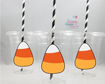 Candy corn Themed Party Cups, Candy Cups, Fall Party Cups