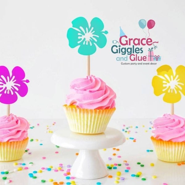 Luau Cupcake Toppers Etsy