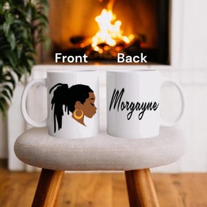 Personalized Loc Queen Mug, Black Culture Mugs