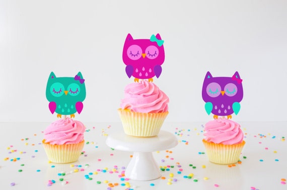 Owl Cupcake Toppers Owl Cupcake Topper - Etsy