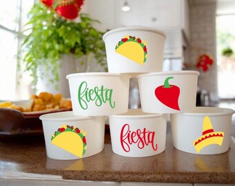 Taco/ Fiesta Party Snack Cups, Taco  Party Favors