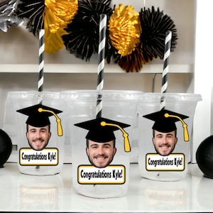 Custom Graduation Photo Cups, Graduation Face Cups, Class of 2024 cups