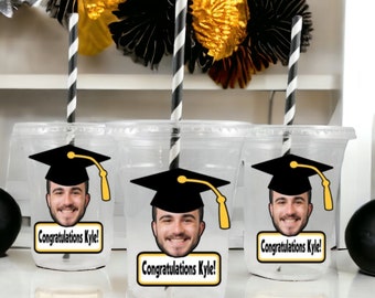 Custom Graduation Photo Cups, Graduation Face Cups, Class of 2026 cups