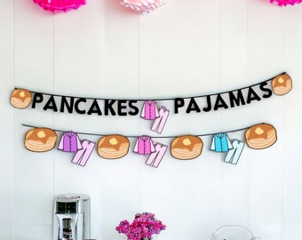 Pancakes and Pajamas Banner, Pancakes and Pajamas Garland