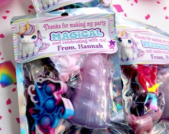 Unicorn Party Favors, Assembled Rainbow Unicorn Party Favors, Unicorn Goodie Bag,  Valentines Kids Party Favors, Classroom Student Gift