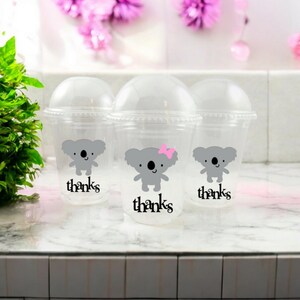 Koala Themed Party Favors Dome Lid Cups