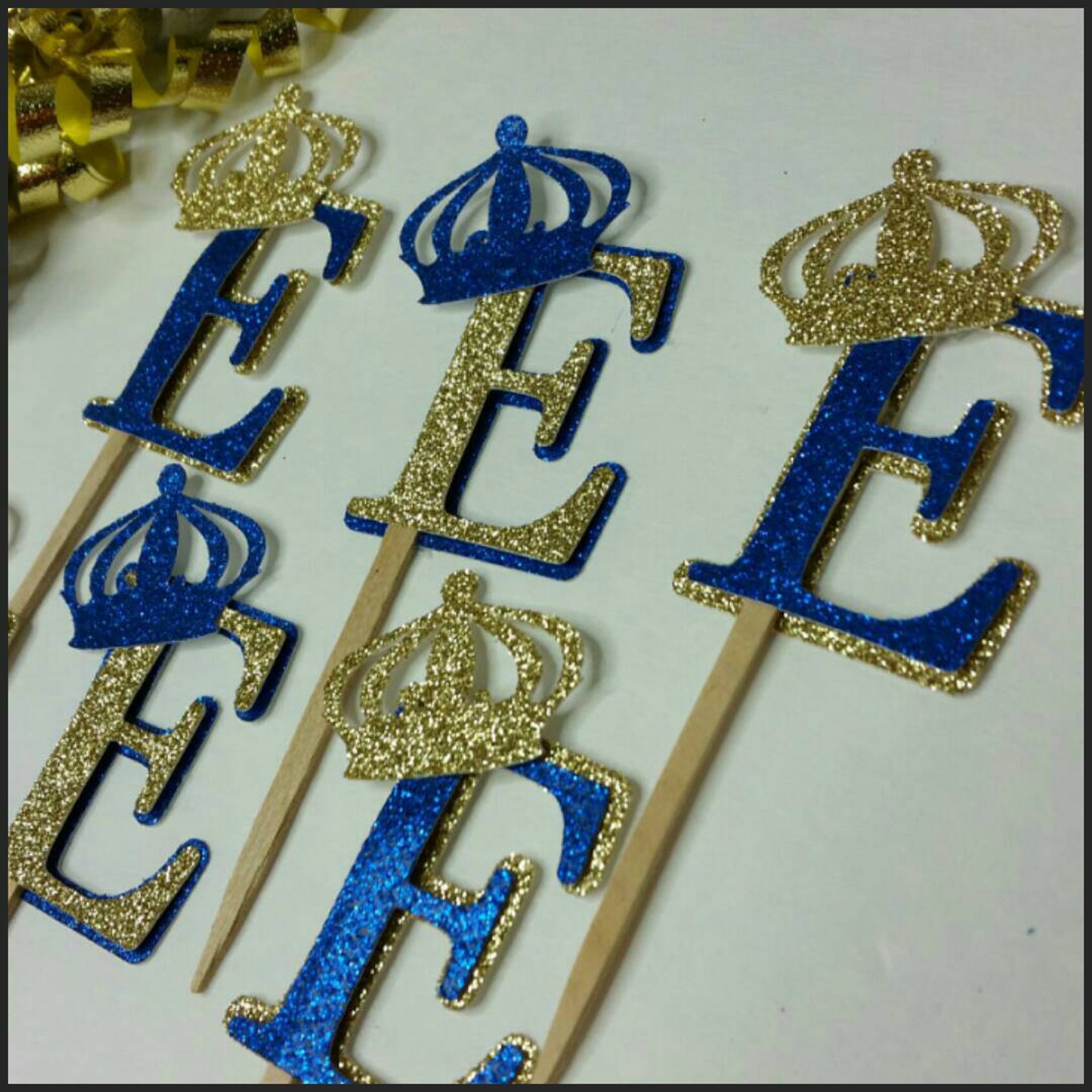 12 Glitter Royal Cupcake Toppers Royalty Cupcake Toppers Etsy