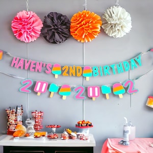 Custom Popsicle Banner,  Popsicle Party Garland